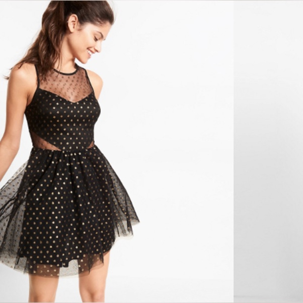 Express polka dot dress